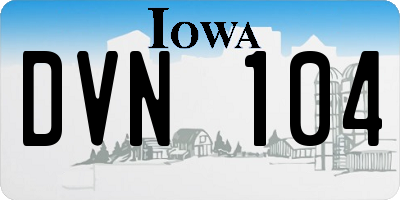 IA license plate DVN104