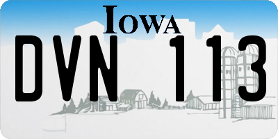 IA license plate DVN113