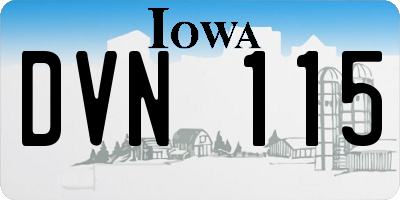 IA license plate DVN115