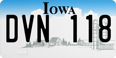 IA license plate DVN118