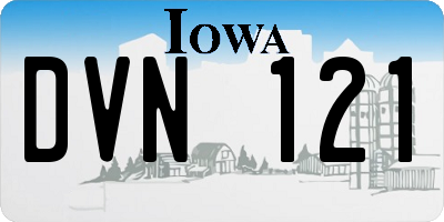 IA license plate DVN121