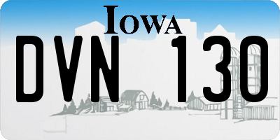 IA license plate DVN130
