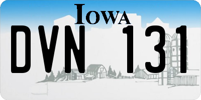 IA license plate DVN131