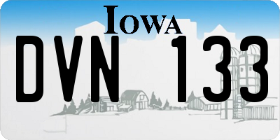IA license plate DVN133