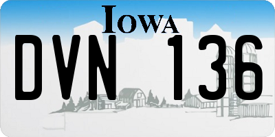IA license plate DVN136