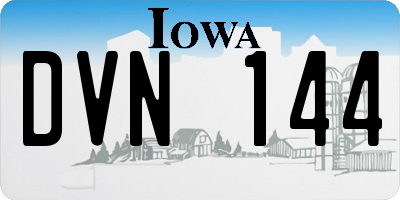 IA license plate DVN144
