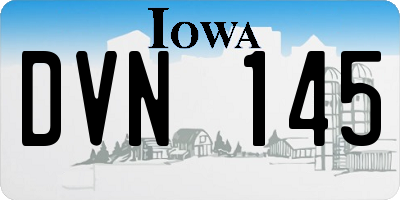 IA license plate DVN145