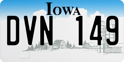 IA license plate DVN149