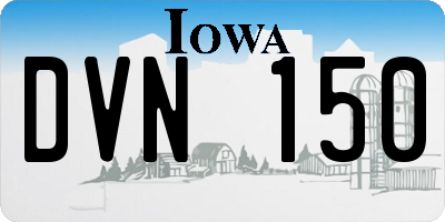 IA license plate DVN150