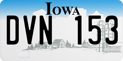 IA license plate DVN153
