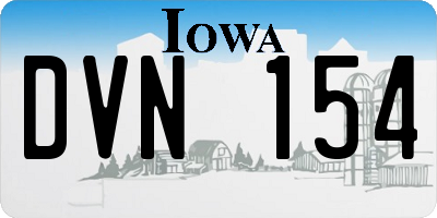 IA license plate DVN154