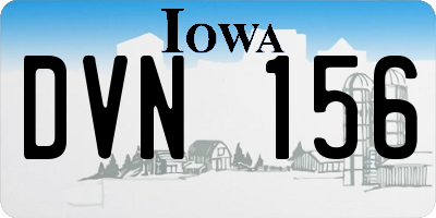 IA license plate DVN156