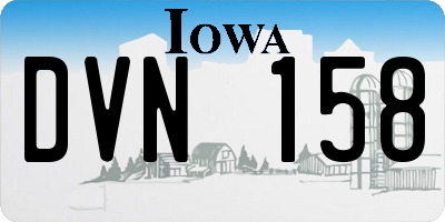 IA license plate DVN158