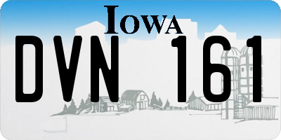 IA license plate DVN161