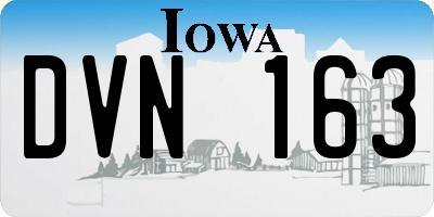 IA license plate DVN163