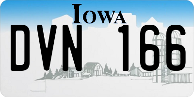 IA license plate DVN166