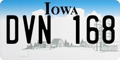 IA license plate DVN168