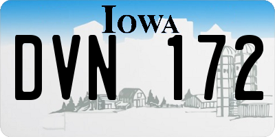 IA license plate DVN172
