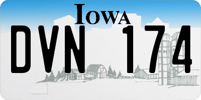 IA license plate DVN174