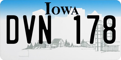 IA license plate DVN178
