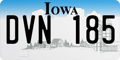 IA license plate DVN185