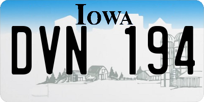 IA license plate DVN194