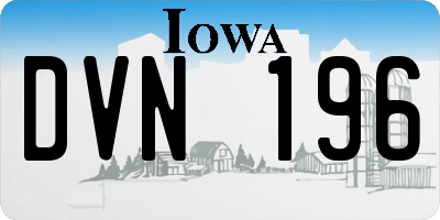IA license plate DVN196