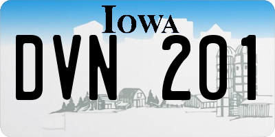 IA license plate DVN201