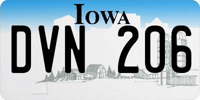 IA license plate DVN206
