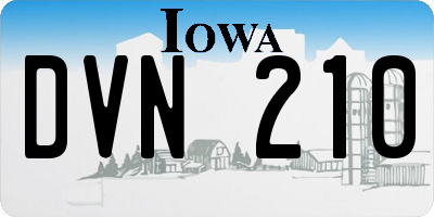 IA license plate DVN210