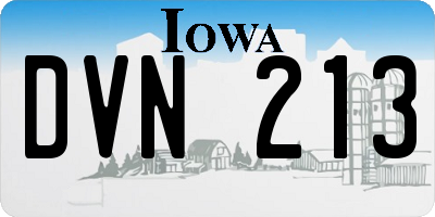IA license plate DVN213