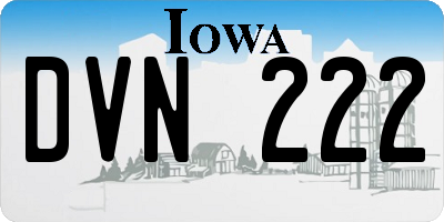 IA license plate DVN222