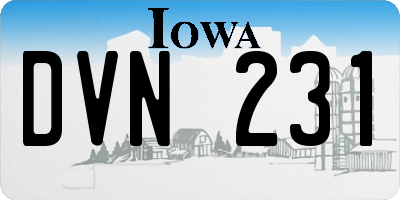 IA license plate DVN231