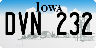 IA license plate DVN232