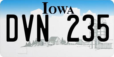 IA license plate DVN235
