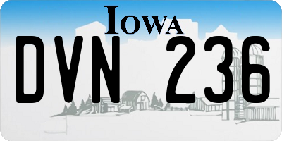 IA license plate DVN236