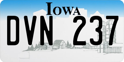 IA license plate DVN237