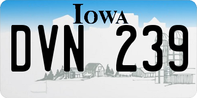 IA license plate DVN239