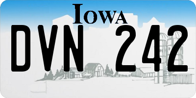 IA license plate DVN242