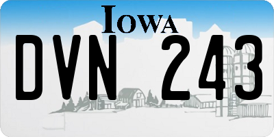 IA license plate DVN243