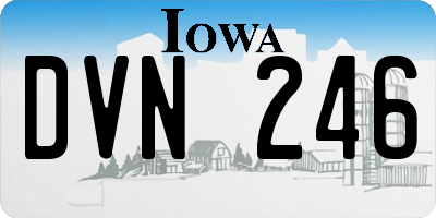 IA license plate DVN246