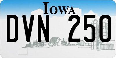 IA license plate DVN250