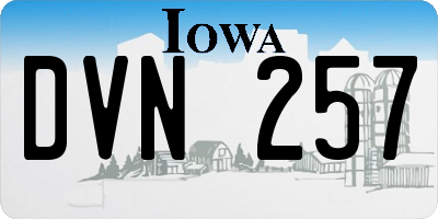IA license plate DVN257