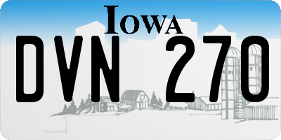 IA license plate DVN270