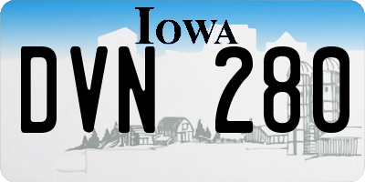 IA license plate DVN280