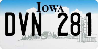IA license plate DVN281