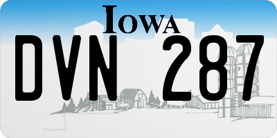 IA license plate DVN287