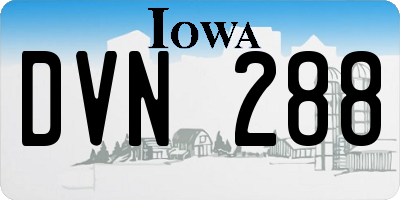 IA license plate DVN288
