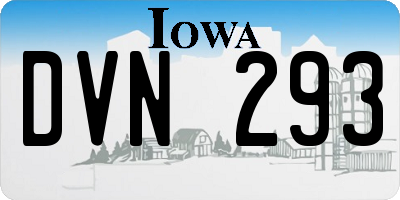 IA license plate DVN293