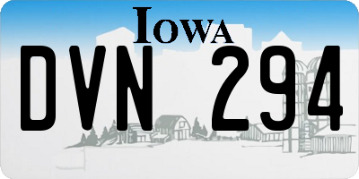 IA license plate DVN294